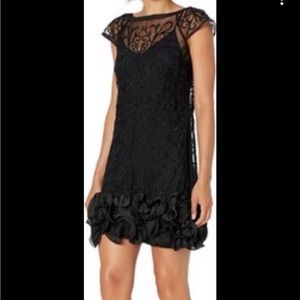 Guess Womens Short Sleeve Classy Short Black Cocktail Dress Size 10